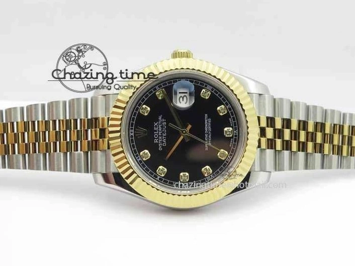YG Best Edition Diam Maker On DateJust Black Bracelet A2813 BP SS 41mm II Dial Jubilee 0423